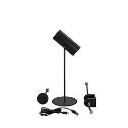 Tafellamp op batterijen MULTI 3in1 IP54, zwart dimbaar