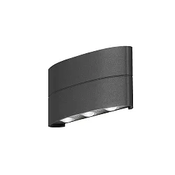 Wandarmatuur voor buitenshuis CHIERI up down IP54, antraciet, transparant