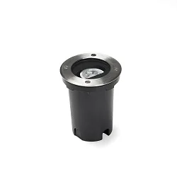 Vloerinbouwarmatuur rond, instelbaar GU10 IP65, rvs, transparant