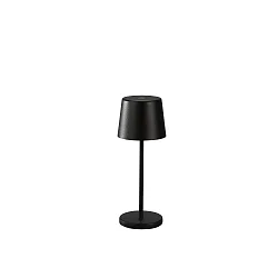 Tafellamp op batterijen VENCE MINI USB IP54, zwart dimbaar