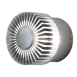 HighPower LED outdoor wall luminaire MONZA, with side effect, 3W 3000K 160lm, silver grey, massive aluminium