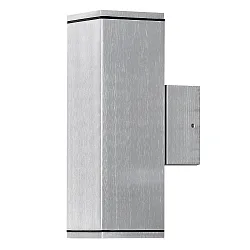 Wandarmatuur voor buitenshuis MONZA up down GU10 IP44, aluminium geëloxeerd, transparant