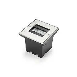 Outdoor HighPower LED in-ground spot, IP65, angular, 9W 3000K 900lm, adjustable light gate 0-120°, inox 304 / clear glass