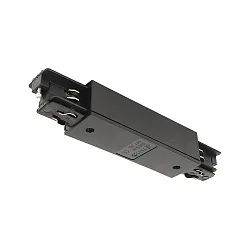 Straight coupler with feed-in possibility, square, black