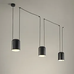 Pendelarmatuur ATTIC 3 3-vlams E27 IP20, zwart