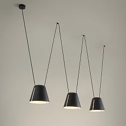 Pendelarmatuur ATTIC 3 3-vlams, conisch E27 IP20, zwart