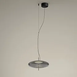 Pendelarmatuur PLAT RECESSED (PHASE) met lampenkap, CCT Switch, instelbaar, met diffuser IP20, zwart dimbaar