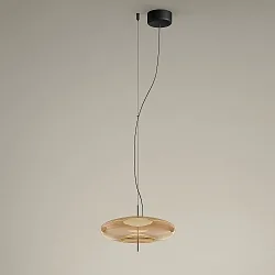 pendant luminaire PLAT RECESSED (DALI-2) with shade, CCT Switch, adjustable, with diffuser IP20, black dimmable
