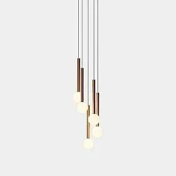Pendelarmatuur CANDLE XS 5 BODIES LED IP20, zwart dimbaar