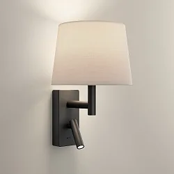 Wand- en plafondarmatuur METRICA SHADE READER E27 IP20, scherm excl, zwart