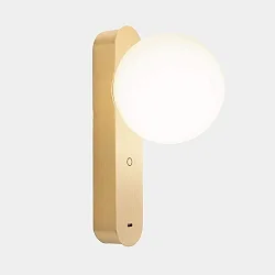 Wandarmatuur PERLINA WALL USB-C met USB-aansluiting, CCT Switch, met aanraakdimmer IP20, goud mat dimbaar