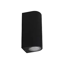 Wandarmatuur EKO DOUBLE EMISSION LED up down, 2-vlams, stijf IP66, zwart dimbaar