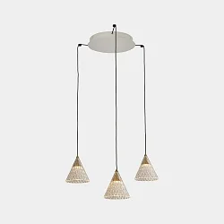 Pendelarmatuur VENETO 3 BODIES LED IP20, goud dimbaar
