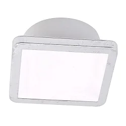 Plafondarmatuur AQUA UNO hoekig, CCT Switch, schakelbaar GX53 IP44, zilveren blad 