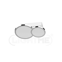 Plafondarmatuur AQUA DISK-2 2-vlams, CCT Switch, schakelbaar GU10 IP44, chroom, glanzend