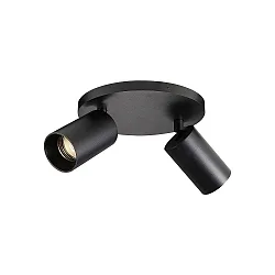 Plafondarmatuur SPOTON CIRCLE 2 2-vlams GU10 IP20, zwart