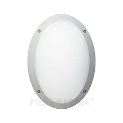 Outdoor surface mounting LED luminaire FONDA, IP66 IK10, OVAL, 32.8 x 23.5cm, 10.5W 4000K 800lm, vandalism protected, silver
