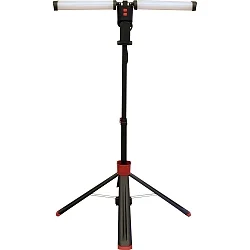 Werklamp HELFA DUO 2-vlams, met stopcontact IP54, rood, zwart 