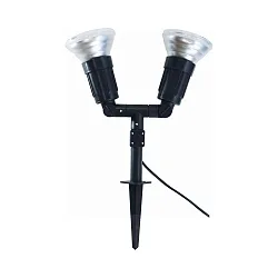 Lamp met grondpen CAPPI 2-vlams E27 IP44, zwart dimbaar