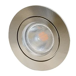 Plafondinbouwarmatuur DECOCLIC 68MM / GU10 + GU5.3 rond, stijf GU10 IP44, ijzer geborsteld dimbaar