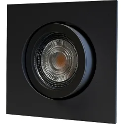Inbouwbehuizing DECOCLIC 68MM / GU10 + GU5.3 hoekig, draaibaar, zwart mat