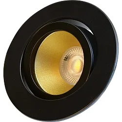 Plafondinbouwarmatuur DECOCLIC rond, draaibaar IP20, goud, zwart dimbaar