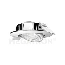 LED recessed luminaire SLIMO DL, IP20, opening Ø 6.8cm, 6W 3000K 450lm 38°, tiltable 28°, incl. driver, silver
