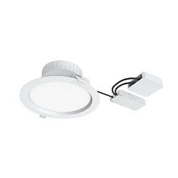 Plafondinbouwarmatuur FILA DALI DF 100° Ø 225MM rond, stijf, DALI aanstuurbaar, schakelbaar, met diffuser IP54, wit mat