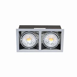 Downlight MINI KARDAN E2 2-vlams, draaibaar, dimbaar IP20, titaan dimbaar