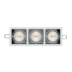 Inbouwarmatuur LED MINI KARDAN E3 BIO 3-vlams, draaibaar, dimbaar IP40, helder, zwart, titaan dimbaar 21W 1500lm 4000K CRI 97