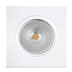 Recessed LED spot 5068Q ECO FLAT, square, 350mA, 8W 3000K 700lm 38°, swivelling, dimmable, matt white