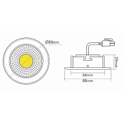 Downlight A 5068 T FLAT plat, draaibaar IP20, nikkel geborsteld dimbaar
