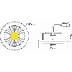 Downlight A 5068 T FLAT BIO dimbaar IP40, helder, nikkel geborsteld dimbaar