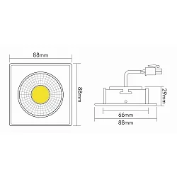 Downlight A 5068Q T FLAT BIO dimbaar IP40, helder, nikkel geborsteld dimbaar