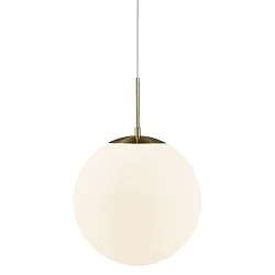 Pendelarmatuur GRANT 35 E27 IP20, glanzend, messing, opaalwit, wit 