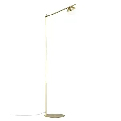 Staande lamp CONTINA G9 IP20, mat, messing, opaalwit, wit 