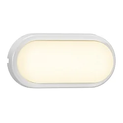 Wandarmatuur voor buitenshuis CUBA ENERGY ovaal IP54, glanzend, opaalwit, wit 