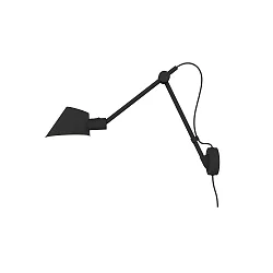 Wandarmatuur STAY LONG E27 IP20, zwart, zwart mat 