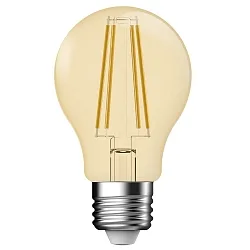 Filamentlamp standaardvorm DECO A60 A60 helder E27 4,2W 400lm 2500K 360° CRI 80 dimbaar helder, goud dimbaar