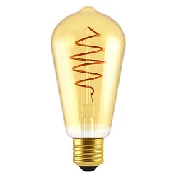 Filamentlamp SPIRAL DECO EDISON E27 5W 250lm 2000K CRI 80 dimbaar, goud dimbaar