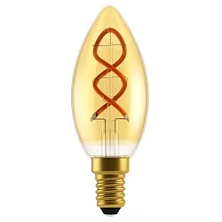 Filamentlamp kaarsvorm SPIRAL DECO C35 E14 2,5W 136lm 2000K CRI 80 dimbaar, goud dimbaar