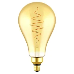 Lichtbron Edison peervorm DECO PS160 SPIRAL A160 helder E27 7W 600lm 2200K 360° CRI 80 dimbaar helder, goud dimbaar