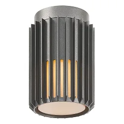 Plafondarmatuur voor buiten ALUDRA E27 IP54, seaside antrazit dimbaar