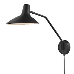 Wandarmatuur DARCI draaibaar, roteerbaar E14 IP20, glanzend, zwart 