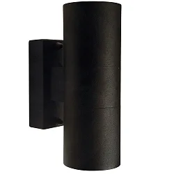 Wandarmatuur voor buitenshuis TIN up down GU10 IP54, helder, zwart 