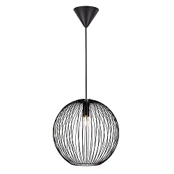 Pendelarmatuur BERONI 35 rond E27 IP20, zwart dimbaar