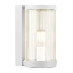 Wandarmatuur voor buitenshuis COUPAR met diffuser E27 IP54, wit mat dimbaar