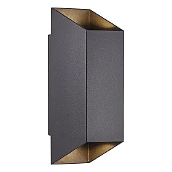 Wandarmatuur voor buitenshuis NICO SQUARE 22 up down, hoekig GU10 IP54, zwart dimbaar