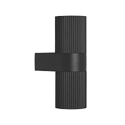 outdoor wall luminaire KYKLOP RIPPLE WL up / down, cylindrical, with lamp socket GU10 IP54, black matt