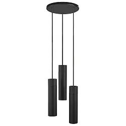 Pendelarmatuur TILO 3-vlams, rond GU10 IP20, zwart dimbaar